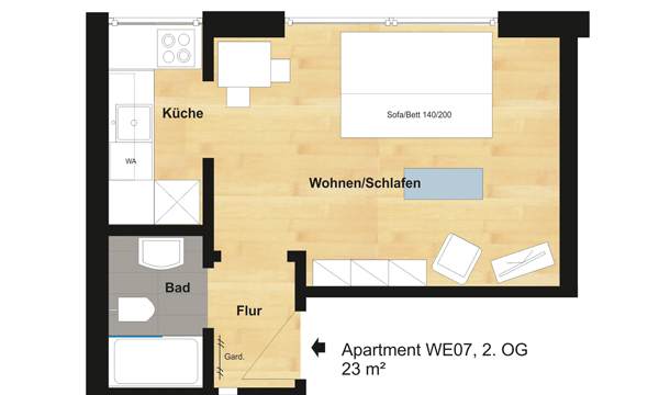 Apartment "AS 7.7" in Essen Rüttenscheid - Wohnung, Miete | NRW,  Essen Rüttenscheid 